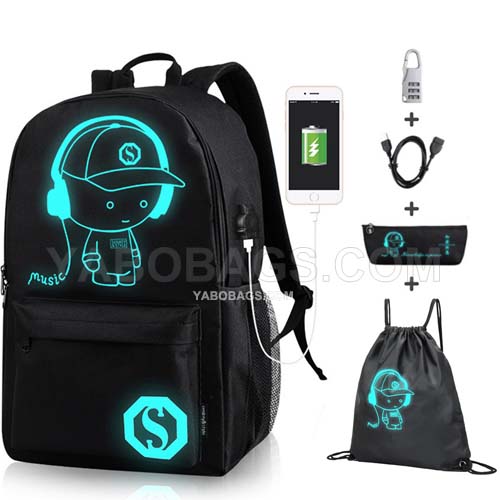 Luminous Backpack with USB Charger