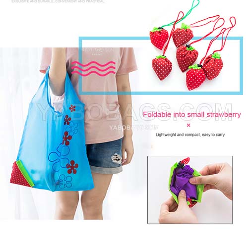 strawberry foldable bag