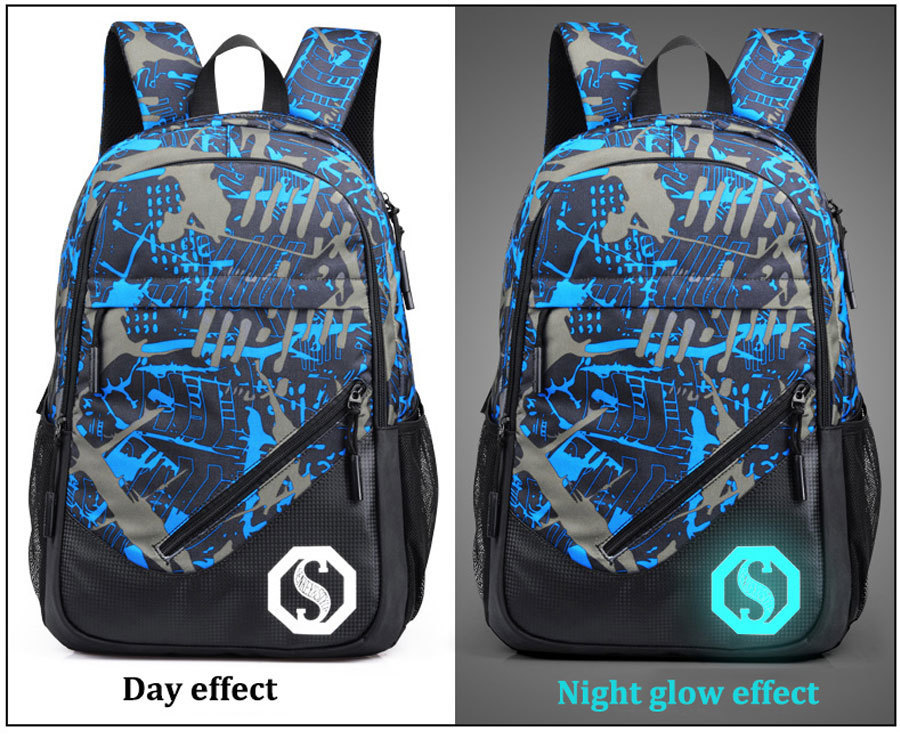 Luminous USB Charging Laptop Backpacks