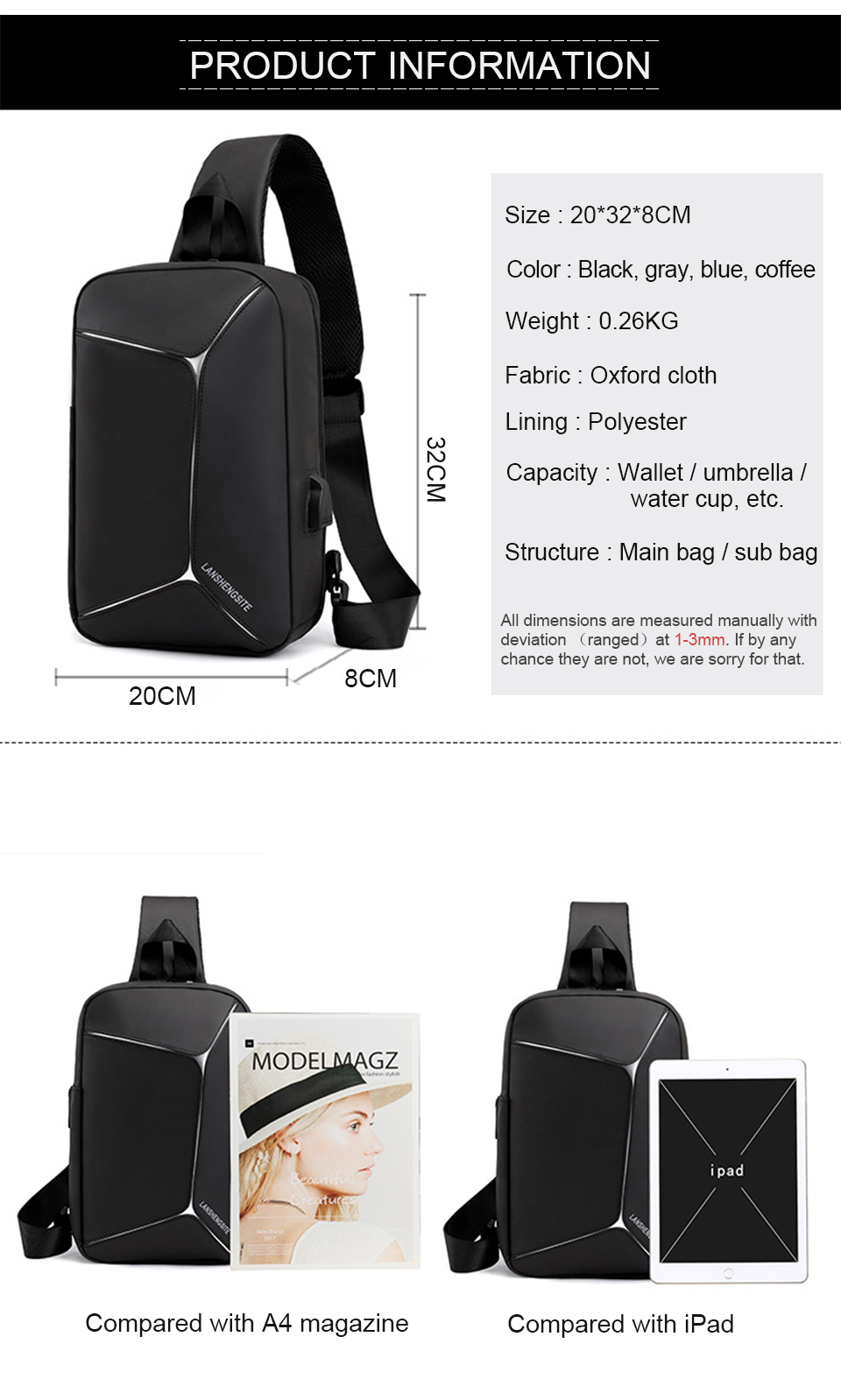 Usb Charge Laptop Back pack